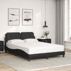 vidaXL Bed Frame with LED without Mattress "Zadar" Black 140x200 cm
