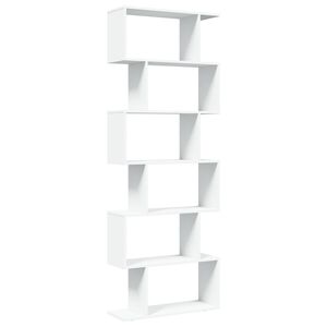 vidaXL Bokhylla/Rumsavdelare 6 hyllor vit 70x24x193 cm konstruerat tr&auml;