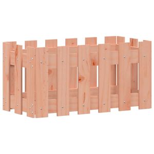 vidaXL Odlingsl&aring;da med staket-design 60x30x30 cm massivt douglas-tr&auml;