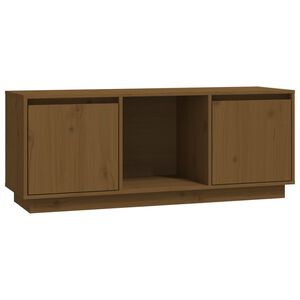 vidaXL Tv-b&auml;nk honungsbrun 110,5x35x44 cm massiv furu