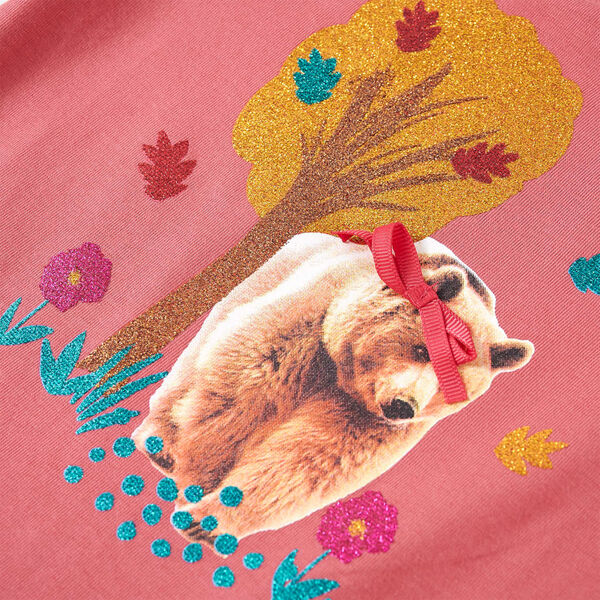 T-shirt med långa ärmar för barn gammelrosa 140