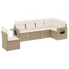 vidaXL Soffgrupp f&ouml;r tr&auml;dg&aring;rden med dynor 6 delar beige konstrotting