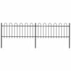 vidaXL Tr&auml;dg&aring;rdsstaket med b&aring;ge&ouml;verdel st&aring;l 359x80 cm svart