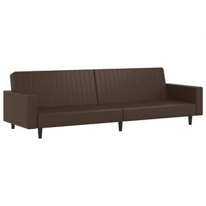 vidaXL B&auml;ddsoffa 2-sits brun konstl&auml;der