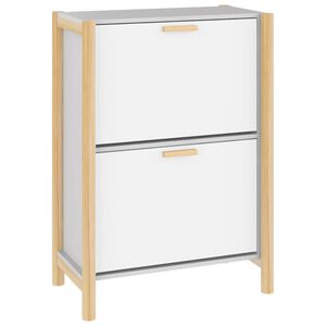 vidaXL Skosk&aring;p vit 57,5x33x80 cm konstruerat tr&auml;