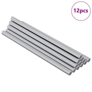 vidaXL G&auml;ngat R&ouml;r 12 pcs Silver 6 x 120 mm St&aring;l