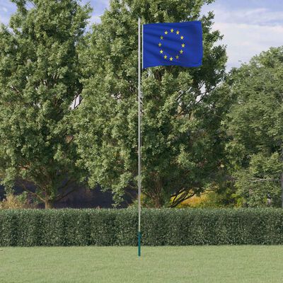 vidaXL Europas flagga med flaggstång 6,23 m aluminium