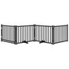 vidaXL Hundgrind med d&ouml;rr vikbar 4 paneler svart 320cm massivt grantr&auml;