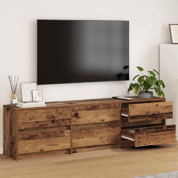 vidaXL TV Enheter 2 pcs Gammalt tr&auml; 180 x 34 x 50 cm Konstruerat tr&auml;