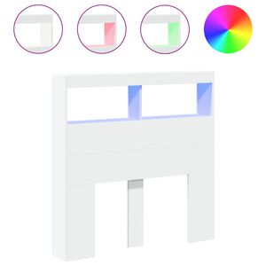 vidaXL S&auml;nggavel med LED vit 100x17x102 cm