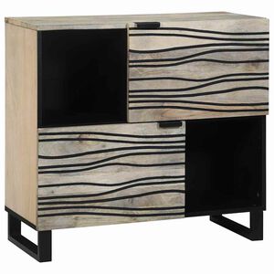 vidaXL Sideboard Vit 80 x 33 x 75 cm massivt mangotr&auml;