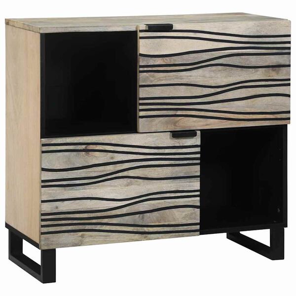 vidaXL Sideboard Vit 80 x 33 x 75 cm massivt mangotr&auml;