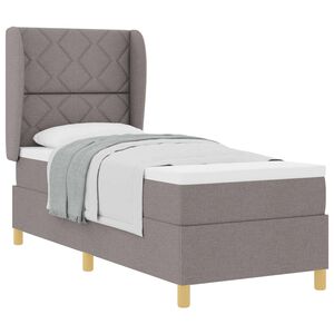 vidaXL B&auml;ddfj&auml;der med huvudgavel Taupe 200 x 80 cm tyg