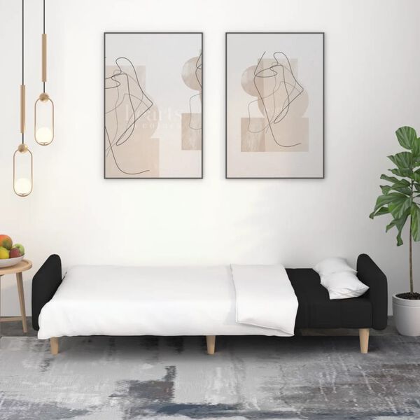 vidaXL B&auml;ddsoffa 2-sits svart tyg