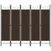 vidaXL Rumsavdelare 5 paneler brun 200x180 cm