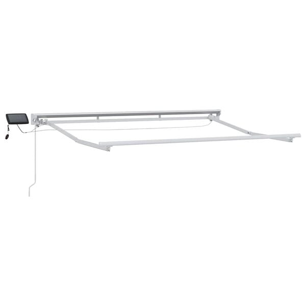vidaXL Manuell markisram med LED-lampor Svart 3 x 2,5 m