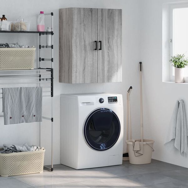 vidaXL V&auml;ggsk&aring;p gr&aring; sonoma 69,5x34x90 cm