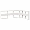 vidaXL Bokhylla s&auml;nggavel L-formad vit 135 cm massiv furu
