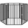 vidaXL Hundgrind 6 pcs Svart 60 x 80 cm Galvaniserat St&aring;l