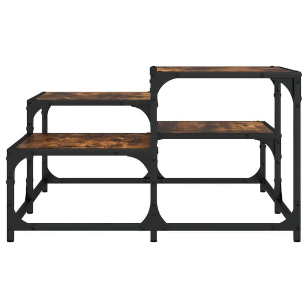 vidaXL Soffbord rökfärgad ek 68x68x40 cm konstruerat trä