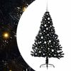 vidaXL Konstgjord F&ouml;rbelyst Julgran Svart 150 cm PVC