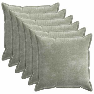 vidaXL Kudd&ouml;verdrag 6 pcs HOUTEN Gr&ouml;n 80 x 80 cm Chenilletyg