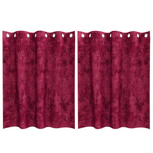 vidaXL Sammetsgardiner 2 st Vinr&ouml;d 140 x 140 cm Sammet