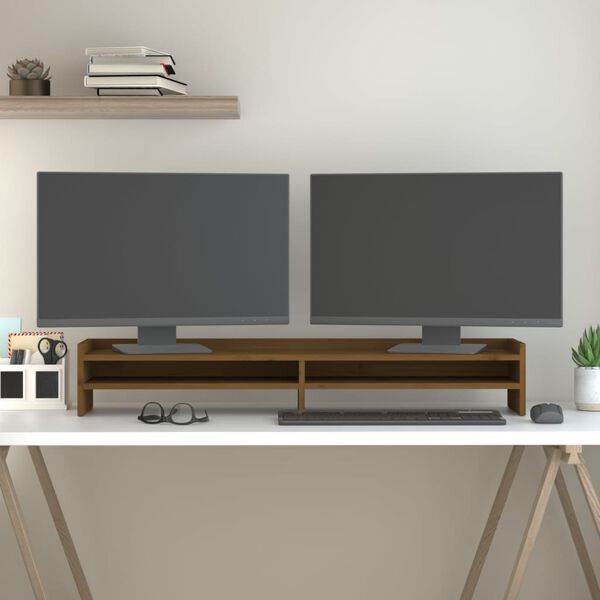 vidaXL Skärmställ honungsbrun 100x24x16 cm massiv furu