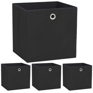 vidaXL F&ouml;rvaringsl&aring;dor 4 st non-woven tyg 32x32x32 cm svart