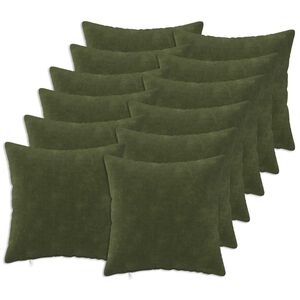 vidaXL Kudd&ouml;verdrag 12 st HEERLEN Gr&ouml;n 40 x 40 cm Mikrofiber Fleece