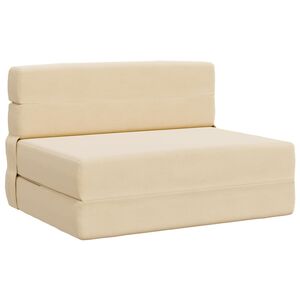 vidaXL F&auml;llbar Soffbed Gr&auml;ddvit 100 x 80 x 60 cm Tyg