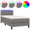 vidaXL Rams&auml;ng med madrass & LED m&ouml;rkgr&aring; 80x200 cm tyg