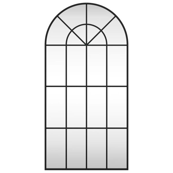 vidaXL V&auml;ggspegel svart 50x100 cm b&aring;gformad j&auml;rn