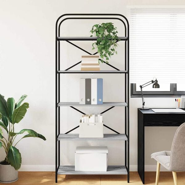 vidaXL Hyllsystem Gr&aring; Sonoma 80 x 30 x 183 cm Konstruerat tr&auml;