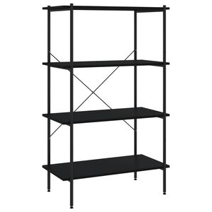 vidaXL Hyllenhet med 4 hyllplan svart 80x40x130 cm