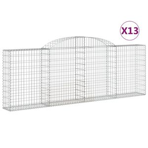vidaXL Gabioner b&aring;gformade 13 st 300x30x100/120 cm galvaniserat j&auml;rn