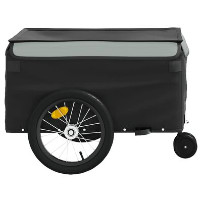 vidaXL Cykelvagn svart och grå 45 kg järn