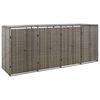vidaXL Skjul f&ouml;r fyra soptunnor gr&aring; 274x80x117 cm konstrotting