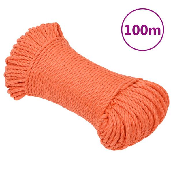 vidaXL Rep orange 6 mm 100 m polypropylen