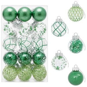 vidaXL Julbollset 30 st Gr&ouml;n &Oslash; 6 cm PET
