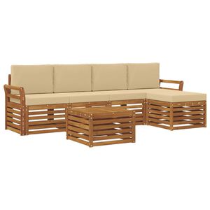 vidaXL Utomhussoffset 6 st Naturlig och Beige