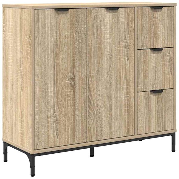 vidaXL Sideboard med l&aring;da Sonoma-ek 89,5 x 33 x 82 cm Konstruerat tr&auml;