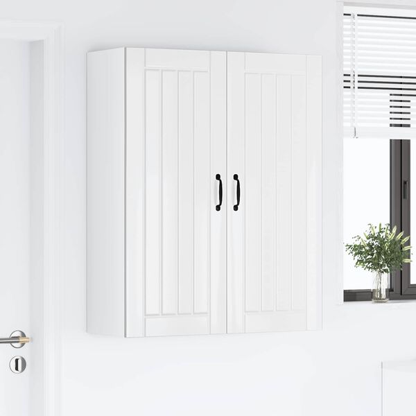 vidaXL K&ouml;kssk&aring;p Lucca Vit h&ouml;gglans 80 x 31 x 100 cm Konstruerat tr&auml;