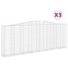 vidaXL Gabioner b&aring;gformade 3 st 400x30x140/160 cm galvaniserat j&auml;rn