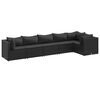 vidaXL Loungegrupp med dynor 6 delar svart konstrotting