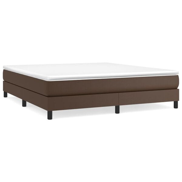 vidaXL Boxspring-s&auml;ngram brun 180x200 cm konstl&auml;der