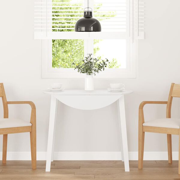 vidaXL Matbord vitt massivt trä gummi