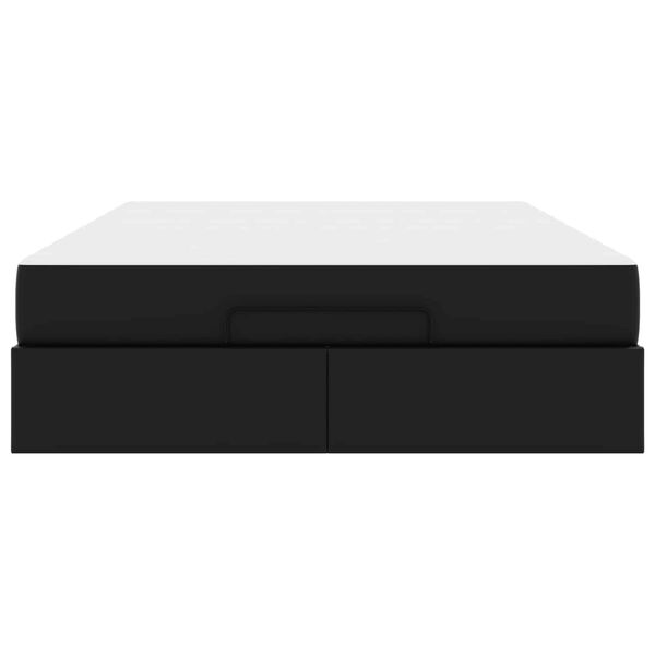 vidaXL S&auml;ngram med madrass med madrass 2 pcs Svart PVC