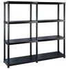 vidaXL F&ouml;rvaringshylla 4 hyllor svart 122x30,5x130 cm plast