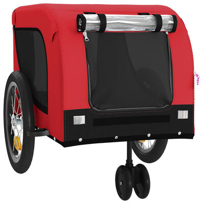 vidaXL Cykelvagn för djur röd och svart oxfordtyg och järn